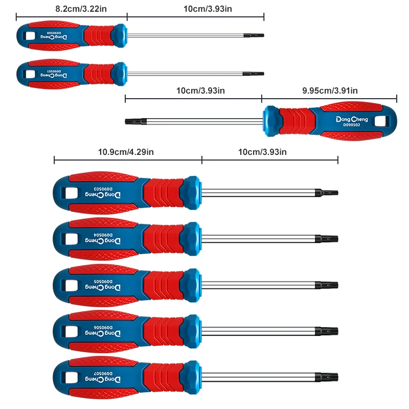 Dimensions Jeu Tournevis Torx – AutOutilShop Dimensions du jeu de 8 tournevis Torx : longueur des manches et des tiges