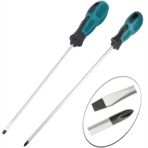 Tournevis magnétique fin plat et cruciforme, tige 3 mm, poignée antidérapante