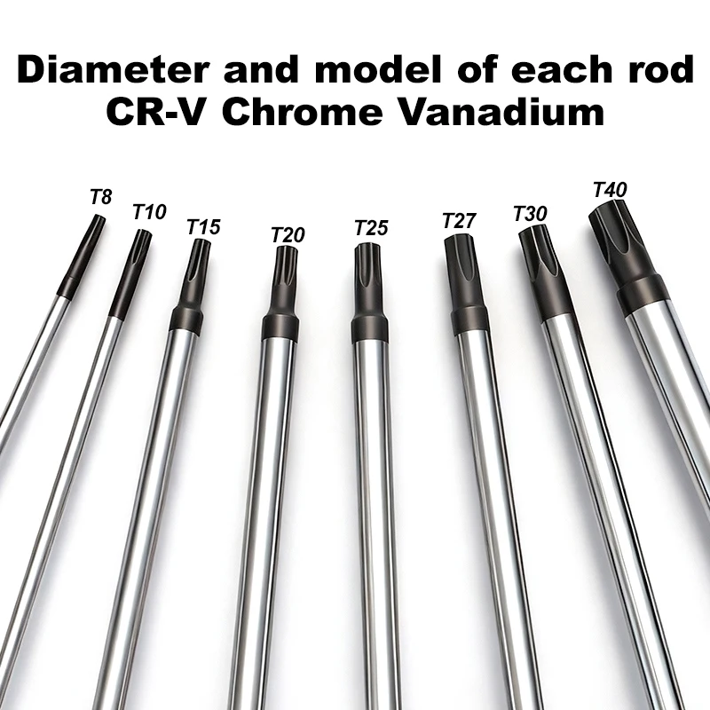 Tiges Torx Chrome Vanadium – AutOutilShop Diamètre et modèle de chaque tige Torx en acier chrome-vanadium CR-V